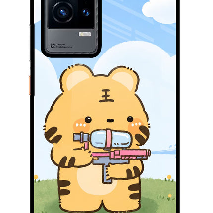 Tiger Treat iQOO 9 5G Glass Case Back Cover by Casekaro