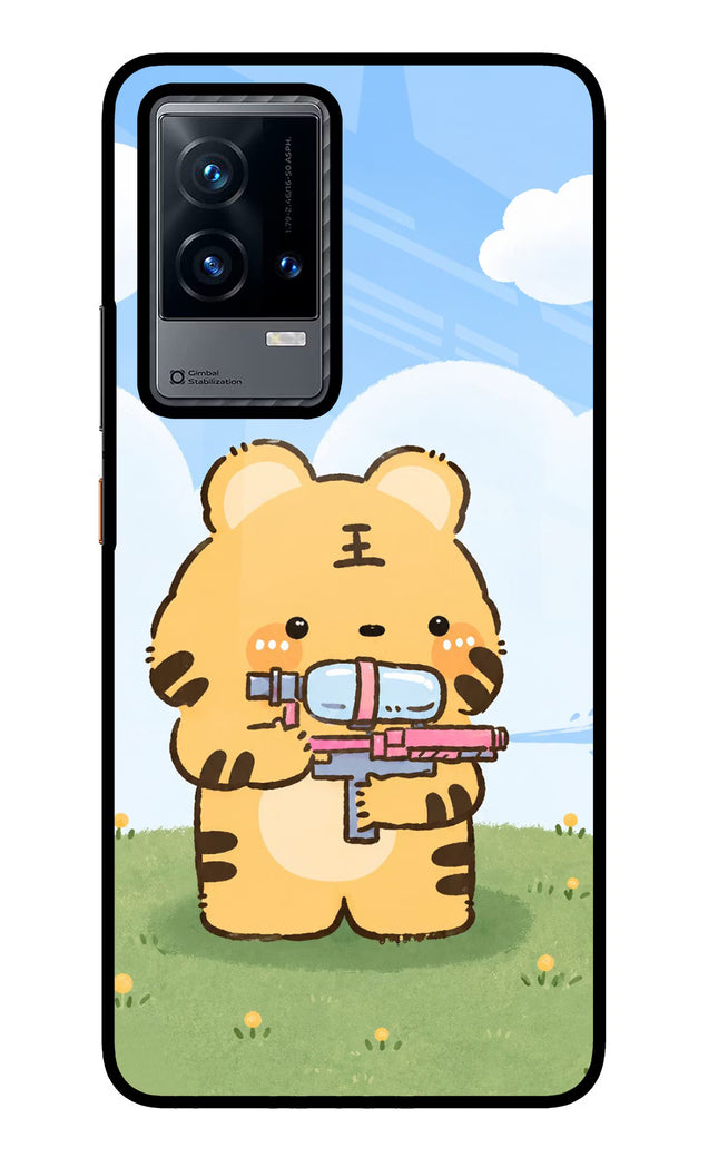 Tiger Treat iQOO 9 5G Glass Case Back Cover by Casekaro