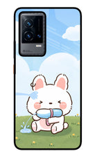 Bunny Treat iQOO 9 5G Glass Case Back Cover by Casekaro