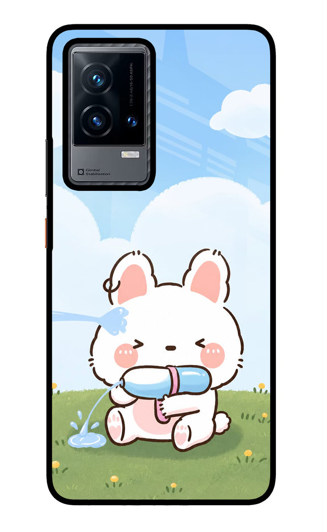 Bunny Treat iQOO 9 5G Glass Case Back Cover by Casekaro