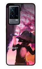 Forever Cat iQOO 9 5G Glass Case Back Cover by Casekaro