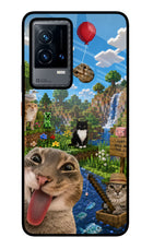 Minecraft Cat Chaos iQOO 9 5G Glass Case