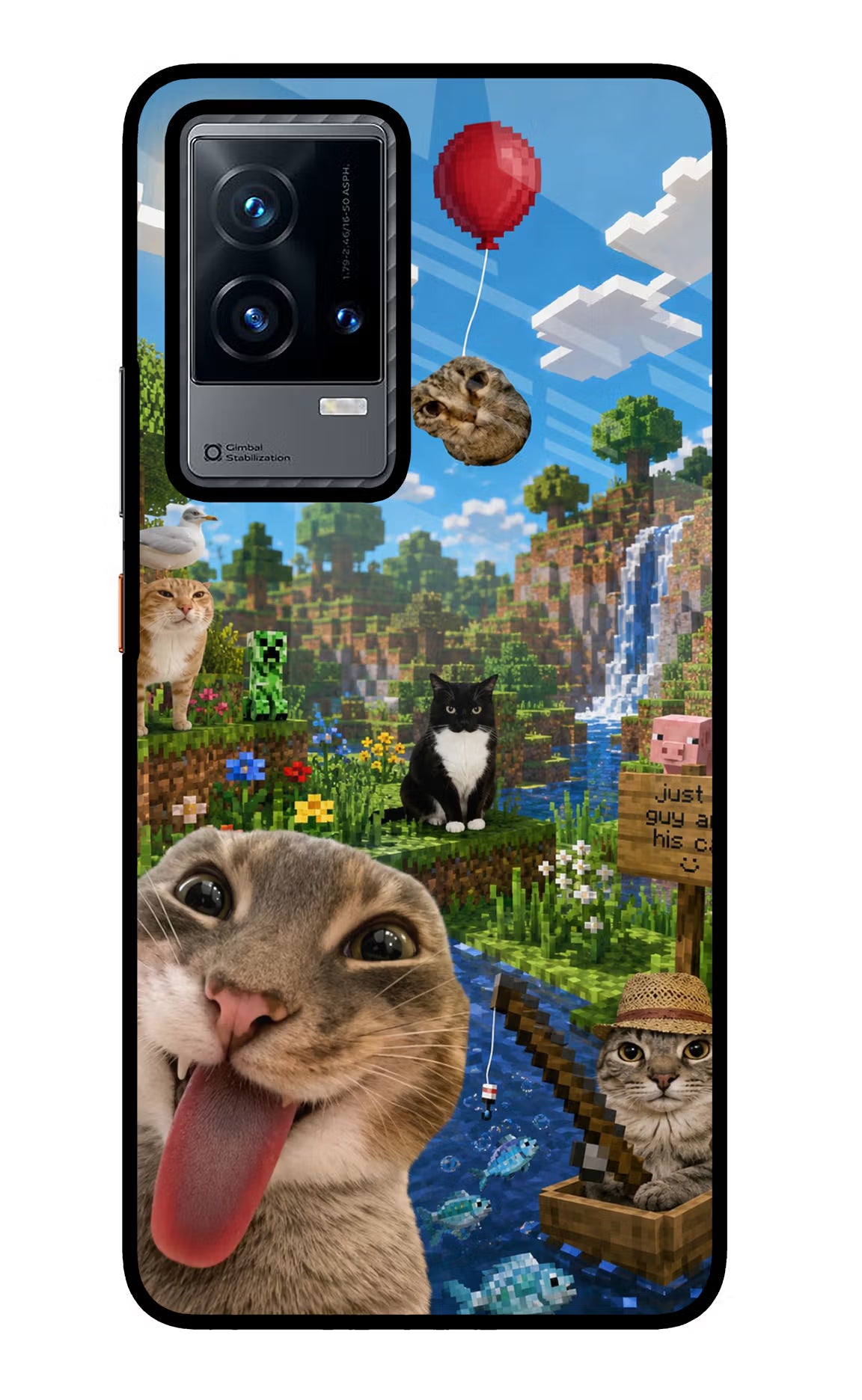 Minecraft Cat Chaos iQOO 9 5G Glass Case