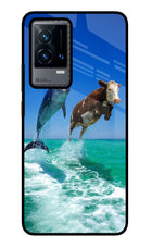 Dolphin vs Cow iQOO 9 5G Glass Case Back Cover by Casekaro