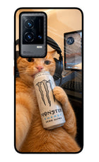Gamer Cat Energy iQOO 9 5G Glass Case Back Cover by Casekaro