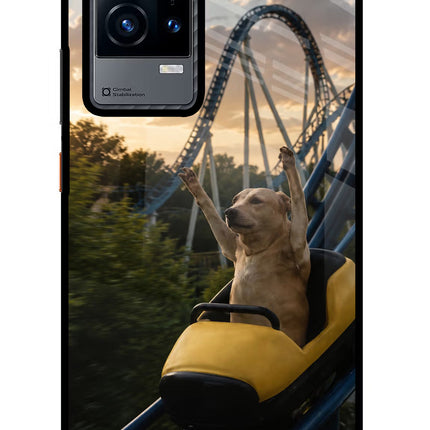 Rollercoaster Dog iQOO 9 5G Glass Case Back Cover by Casekaro