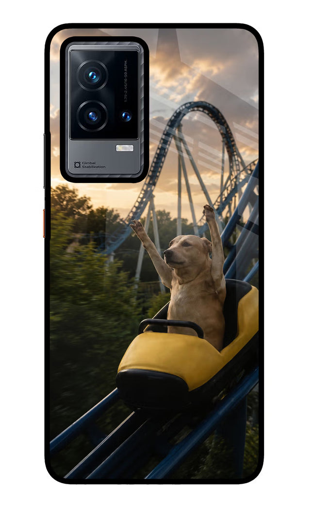 Rollercoaster Dog iQOO 9 5G Glass Case Back Cover by Casekaro