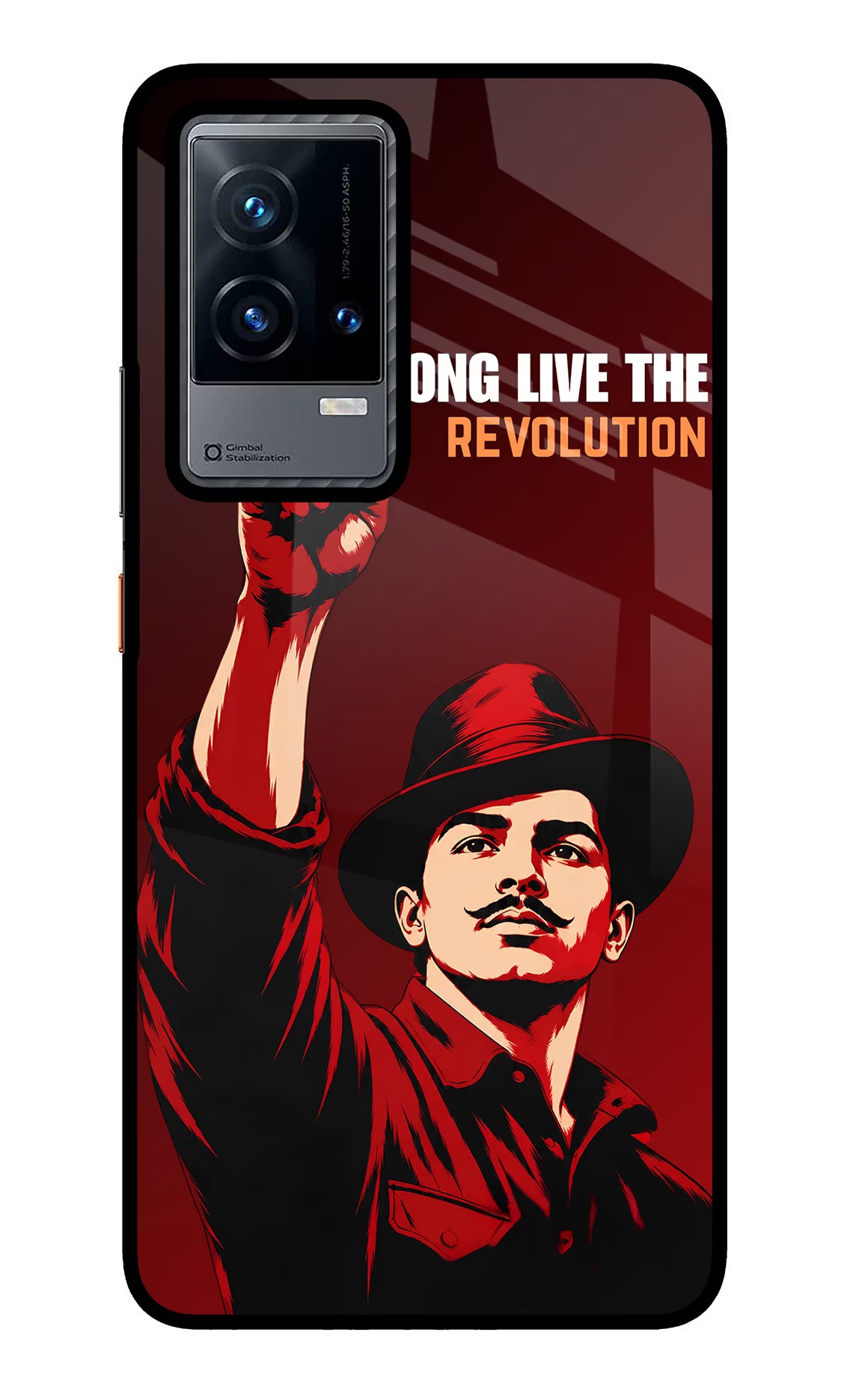 Bhagat Singh Revolution iQOO 9 5G Glass Case
