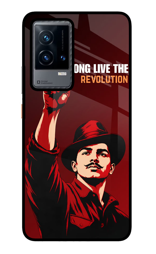 Bhagat Singh Revolution iQOO 9 5G Glass Case Back Cover by Casekaro