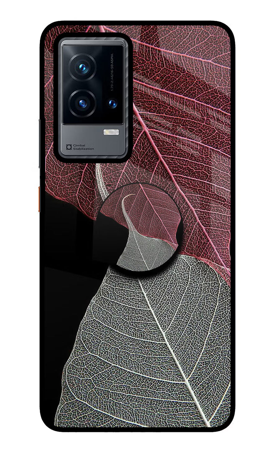 Leaf Pattern iQOO 9 5G Pop Case, Glass case