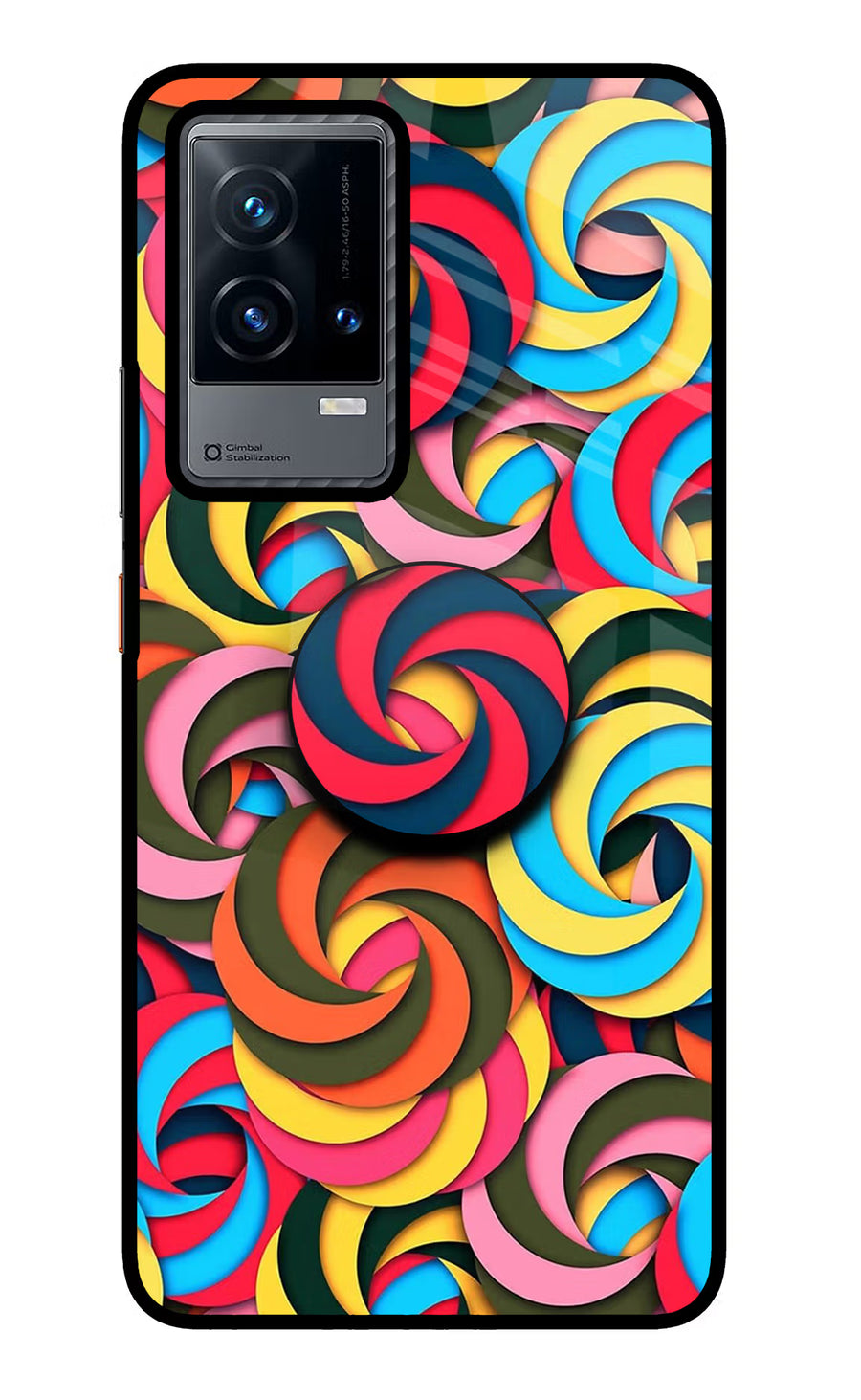 Spiral Pattern iQOO 9 5G Pop Case, Glass case