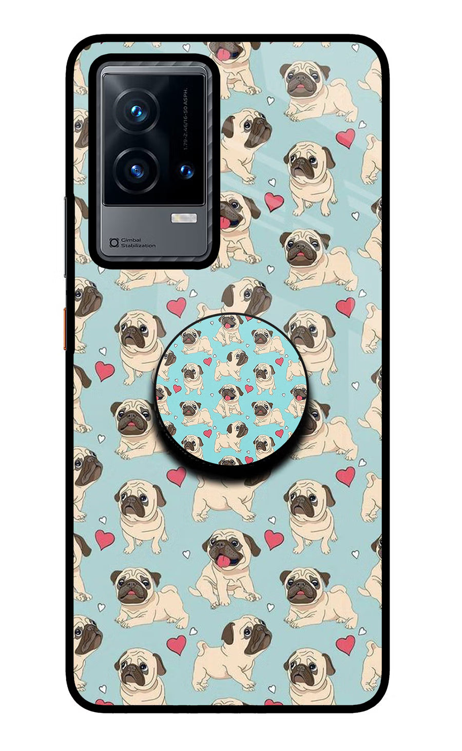 Pug Dog iQOO 9 5G Pop Case, Glass case
