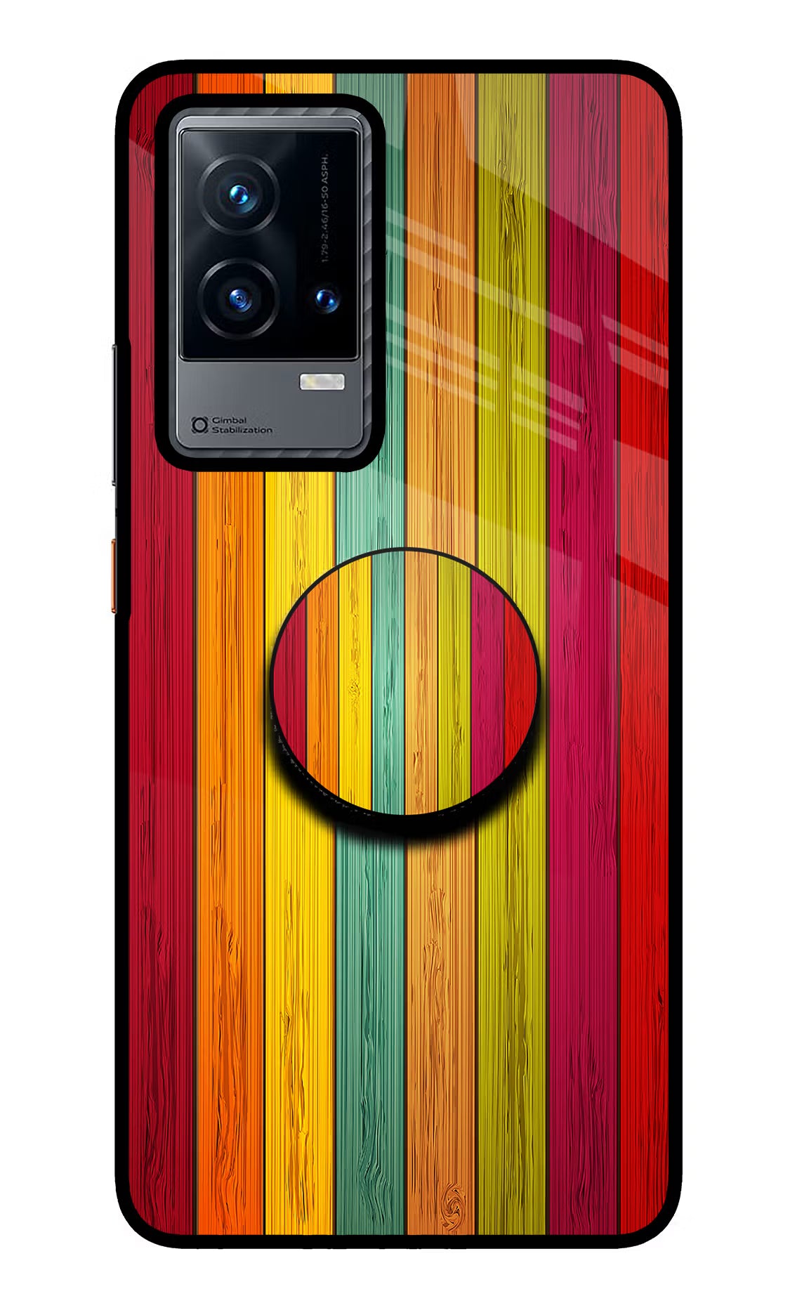Multicolor Wooden iQOO 9 5G Pop Case by Casekaro