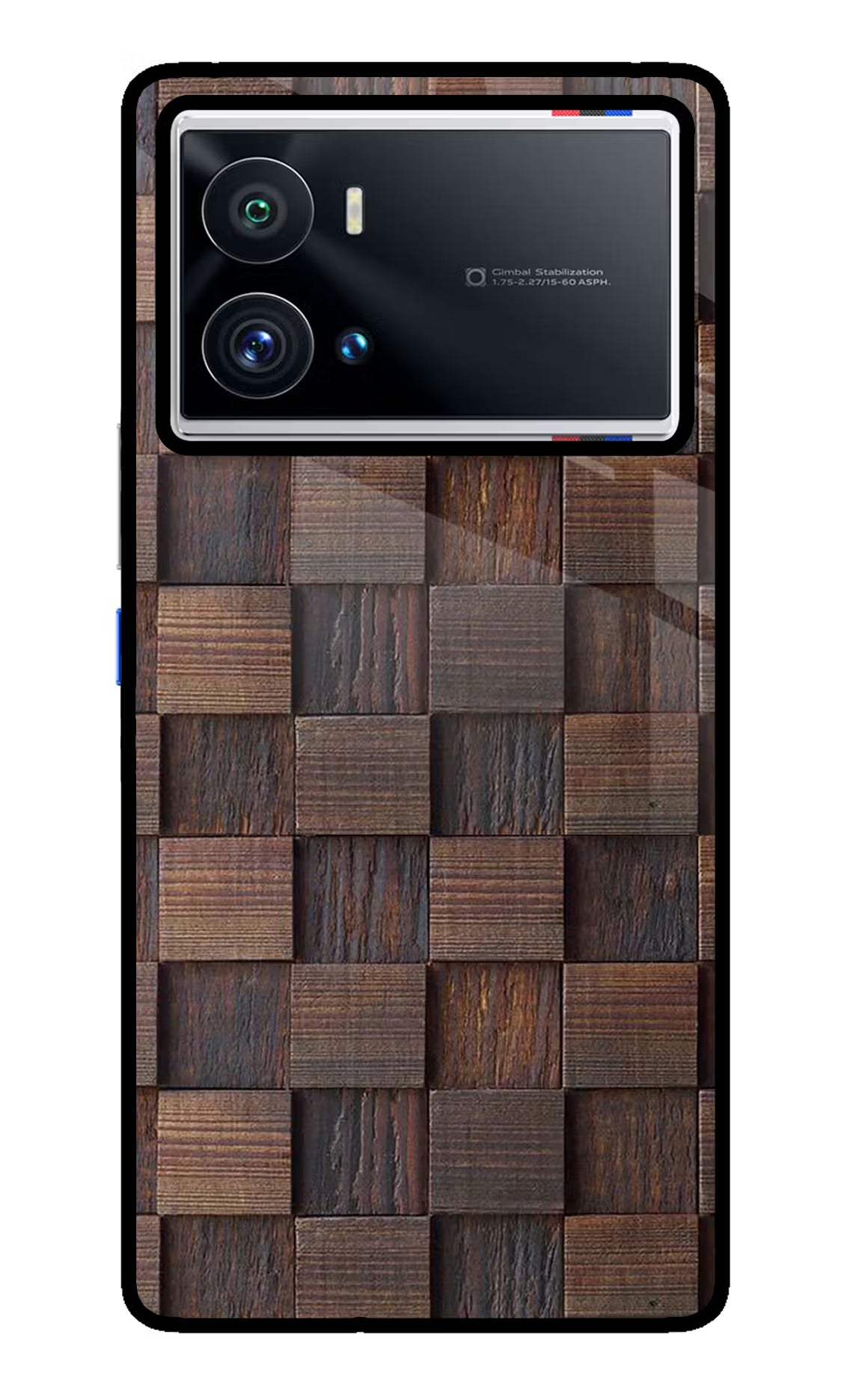 Wooden Cube Design iQOO 9 Pro 5G Glass Case