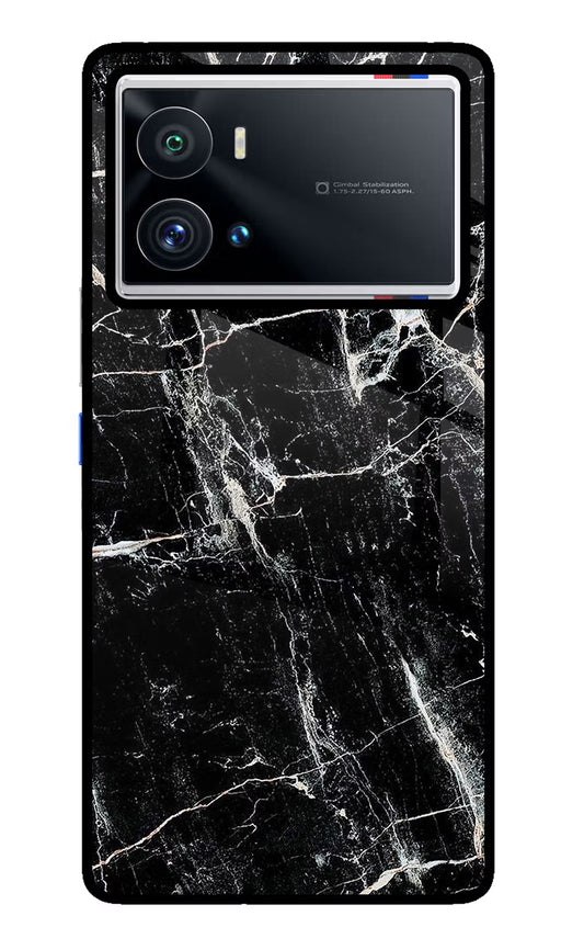 Black Marble Texture iQOO 9 Pro 5G Glass Case