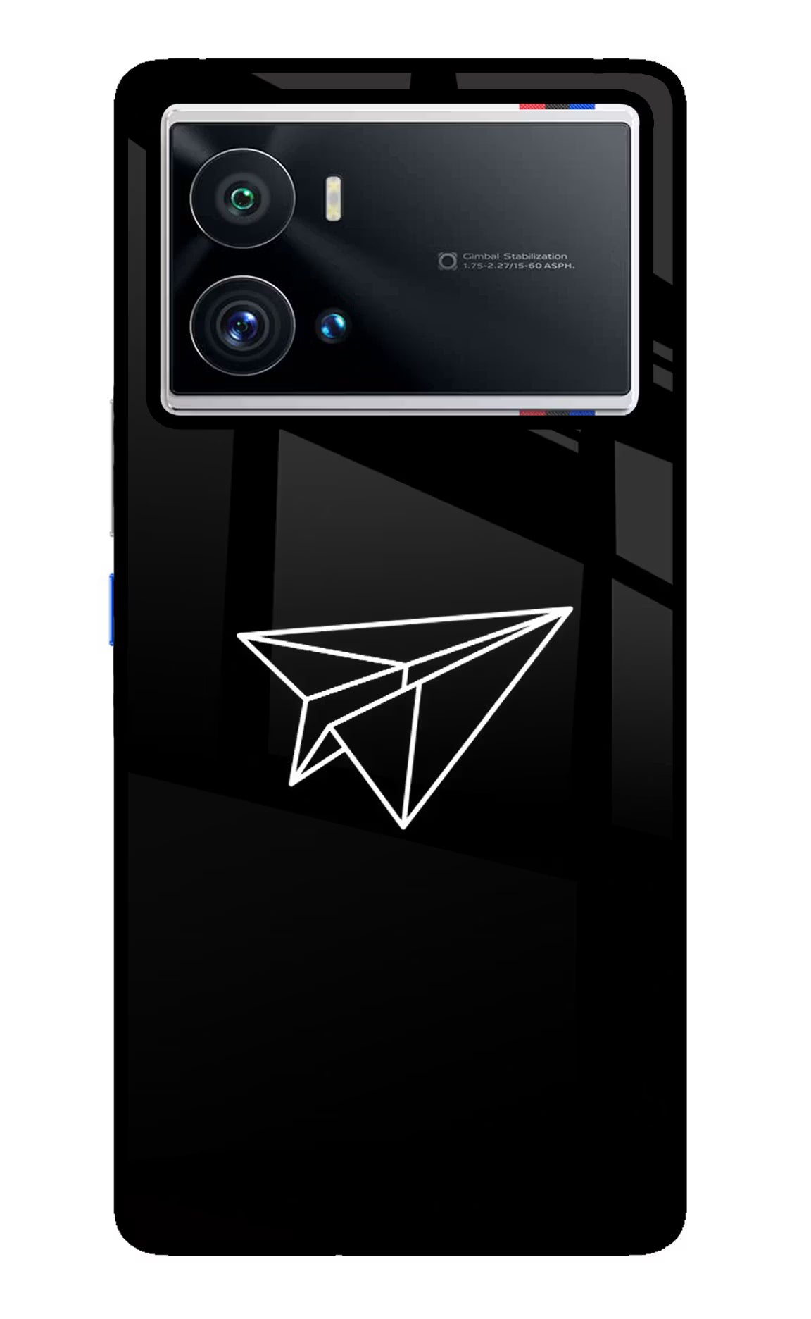 Paper Plane White iQOO 9 Pro 5G Glass Case Back Cover by Casekaro