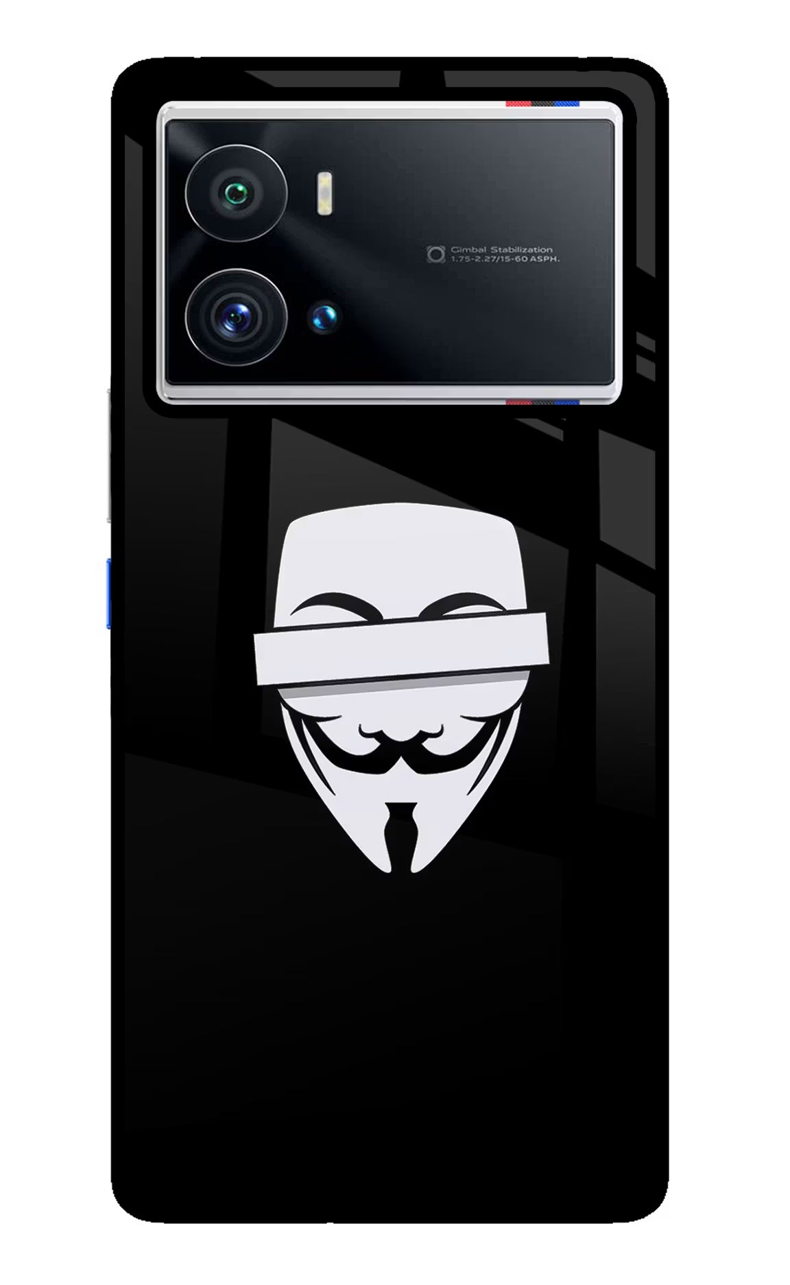 Anonymous Face iQOO 9 Pro 5G Glass Case Back Cover by Casekaro
