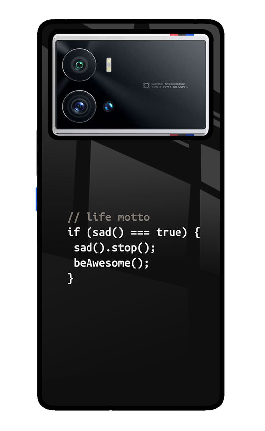 Life Motto Code iQOO 9 Pro 5G Glass Case