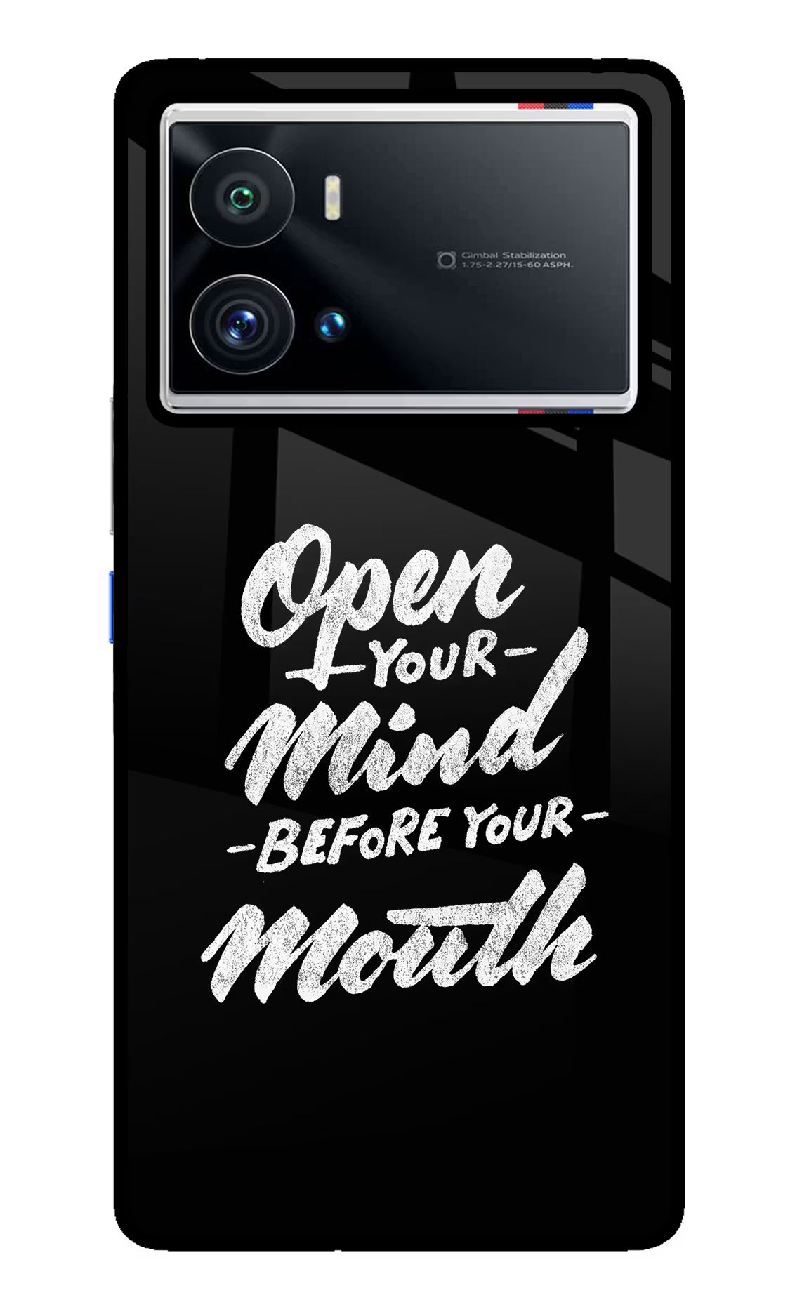 Open Your Mind Before Your Mouth iQOO 9 Pro 5G Glass Case Back Cover by Casekaro