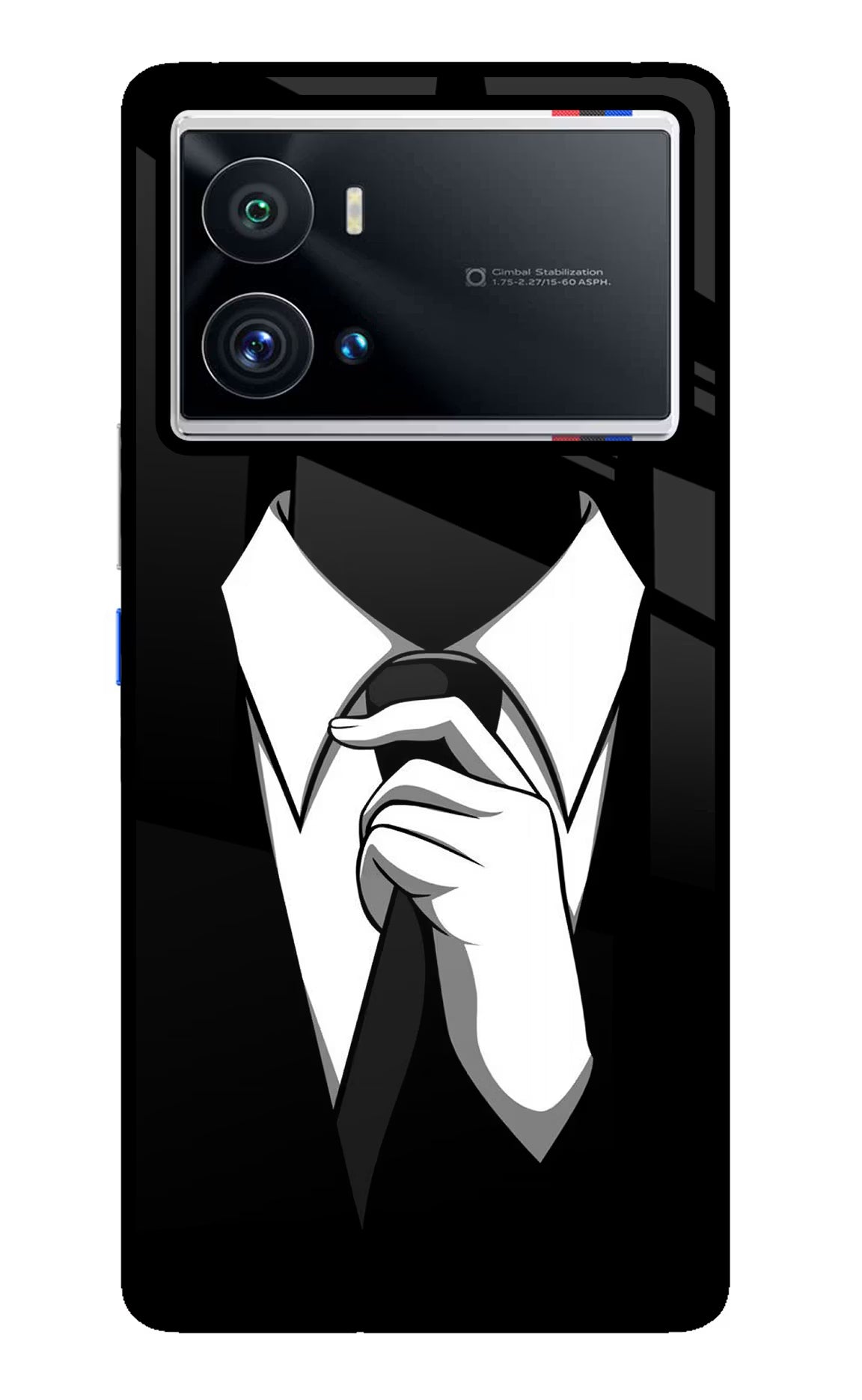 Black Tie iQOO 9 Pro 5G Glass Case Back Cover by Casekaro