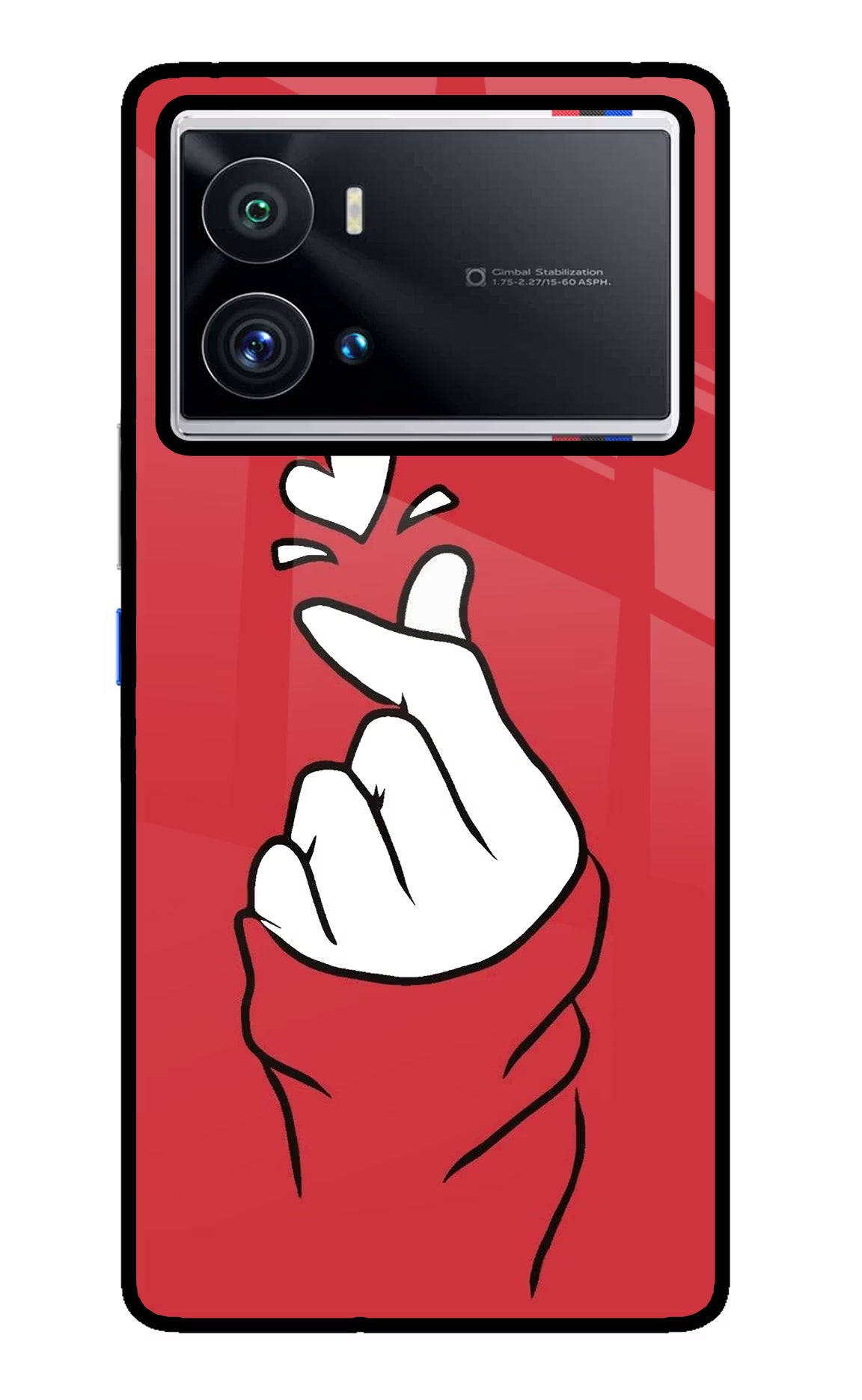 Korean Love Sign iQOO 9 Pro 5G Glass Case Back Cover by Casekaro