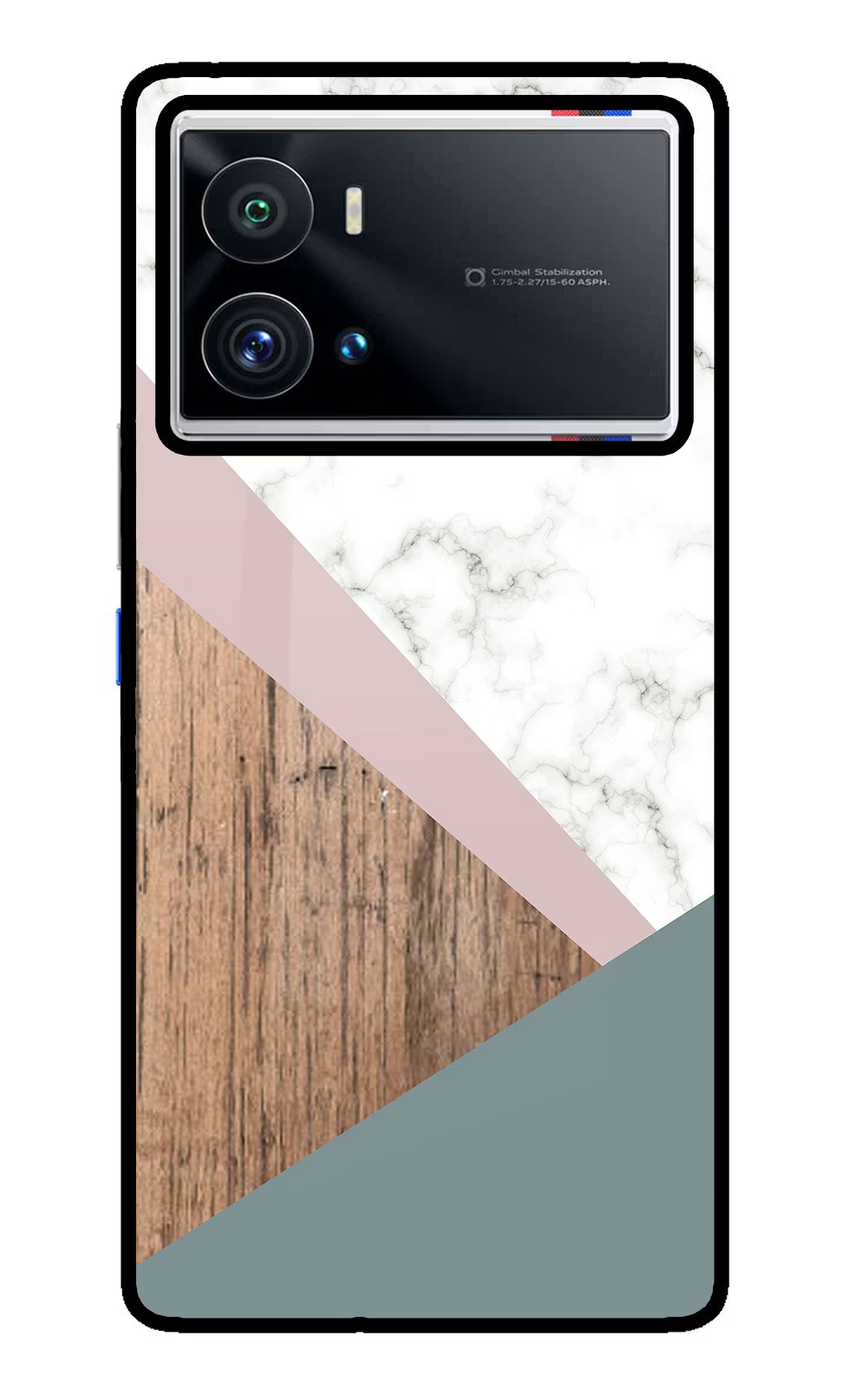 Marble wood Abstract iQOO 9 Pro 5G Glass Case Back Cover by Casekaro