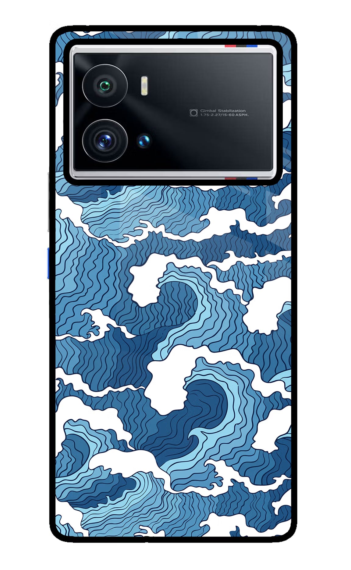 Blue Waves iQOO 9 Pro 5G Glass Case Back Cover by Casekaro