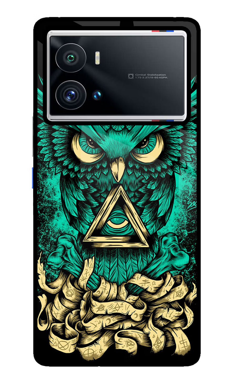 Green Owl iQOO 9 Pro 5G Back Cover, Glass case