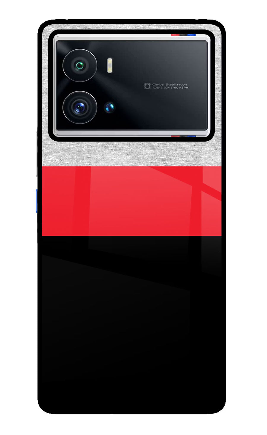 Tri Color Pattern iQOO 9 Pro 5G Back Cover, Glass case