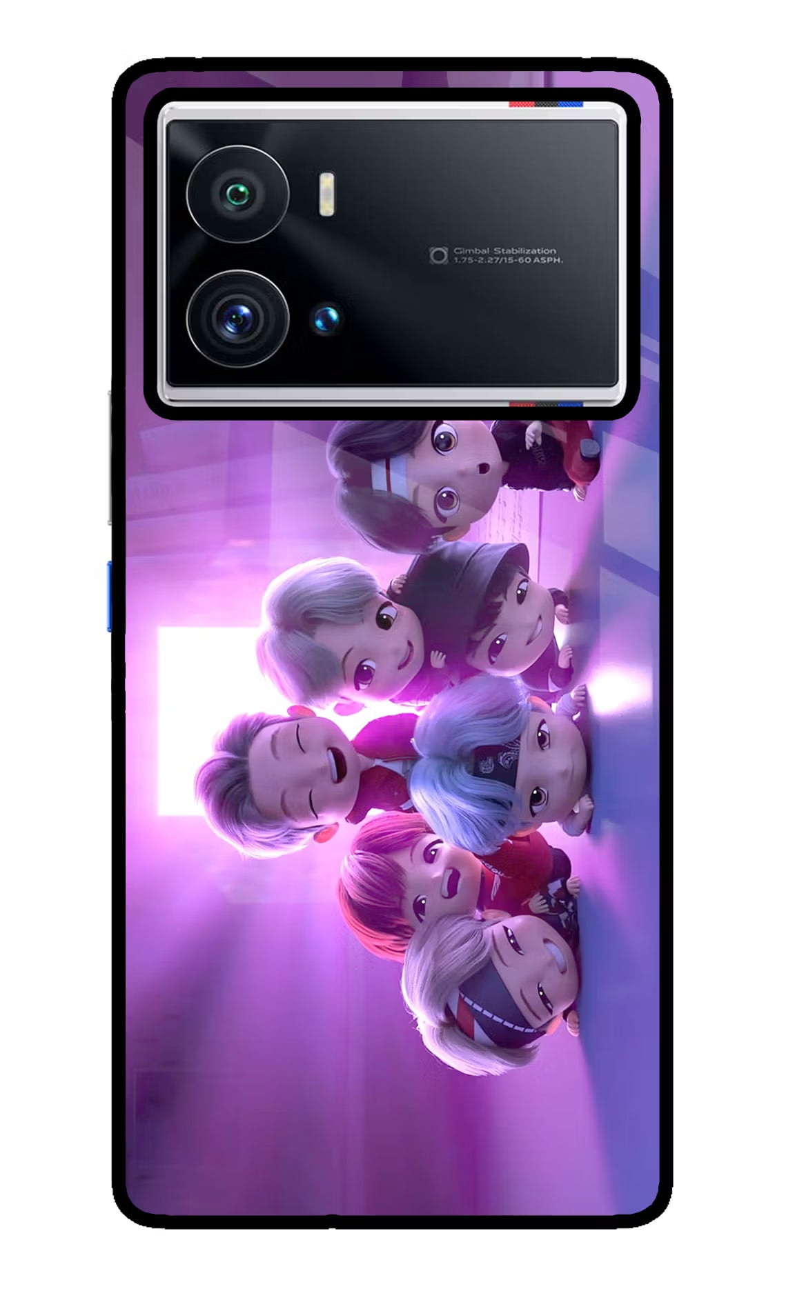 BTS Chibi iQOO 9 Pro 5G Glass Case Back Cover by Casekaro