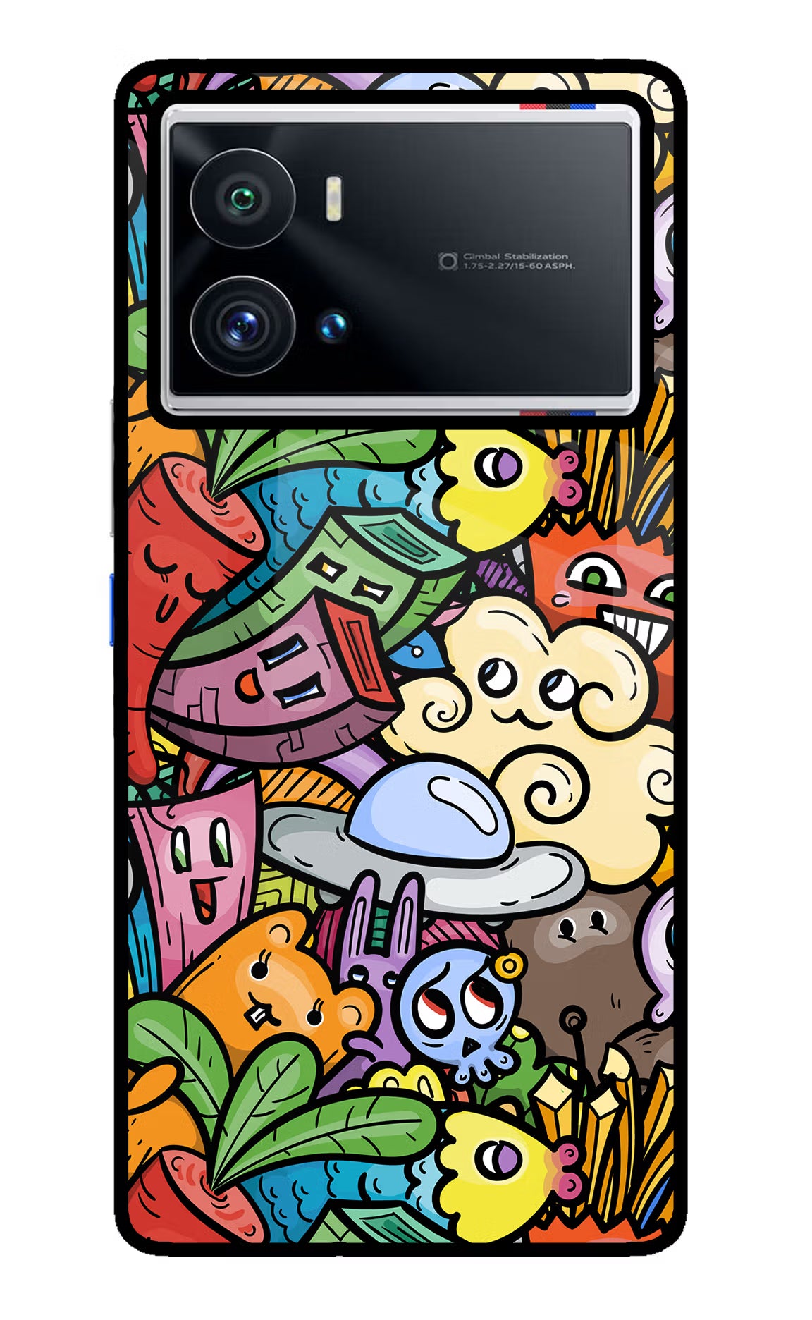 Veggie Doodle iQOO 9 Pro 5G Glass Case Back Cover by Casekaro
