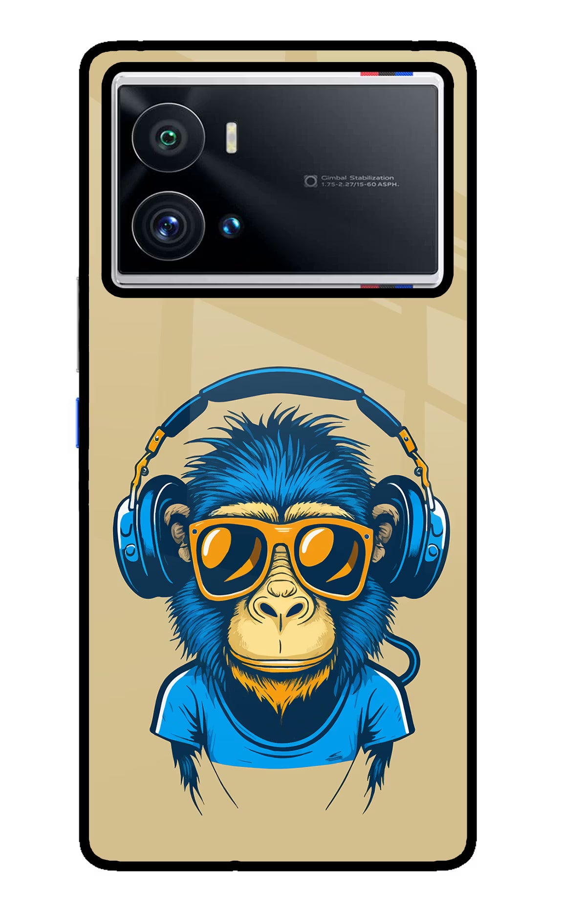 Monkey Headphone iQOO 9 Pro 5G Glass Case Back Cover by Casekaro