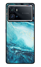 Blue Glitter Marble iQOO 9 Pro 5G Glass Case