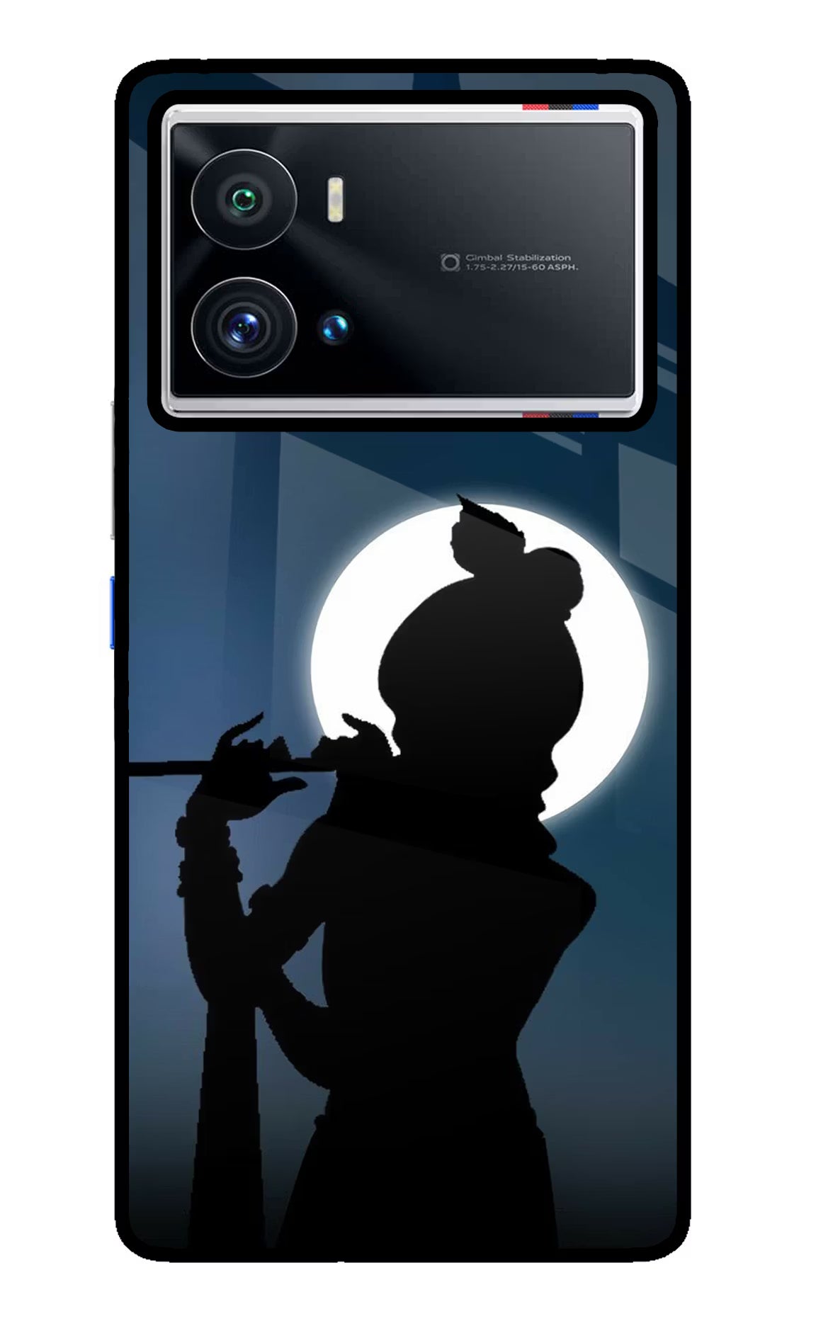 Shri Krishna Silhouette iQOO 9 Pro 5G Glass Case Back Cover by Casekaro