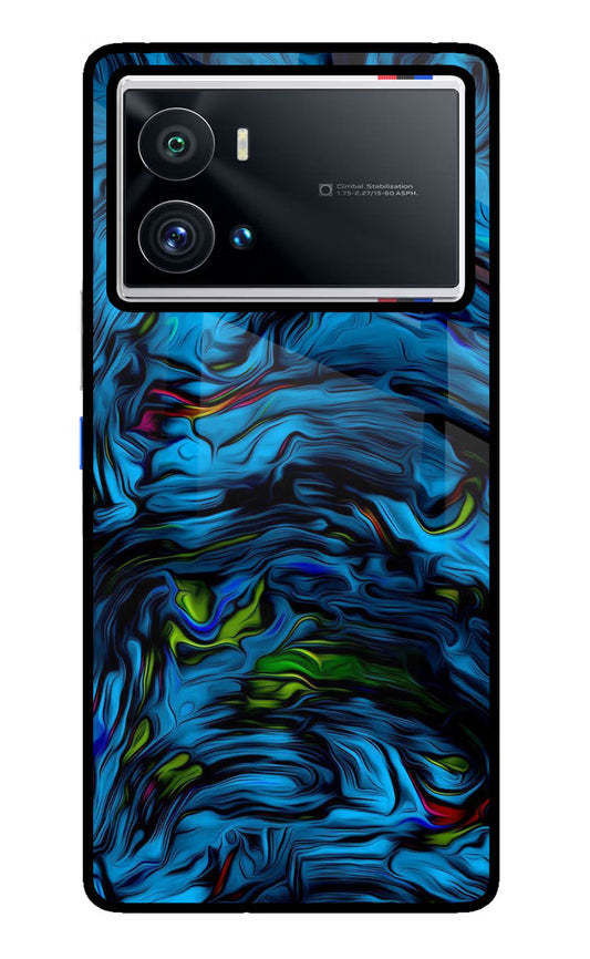 Dark Blue Abstract iQOO 9 Pro 5G Glass Case