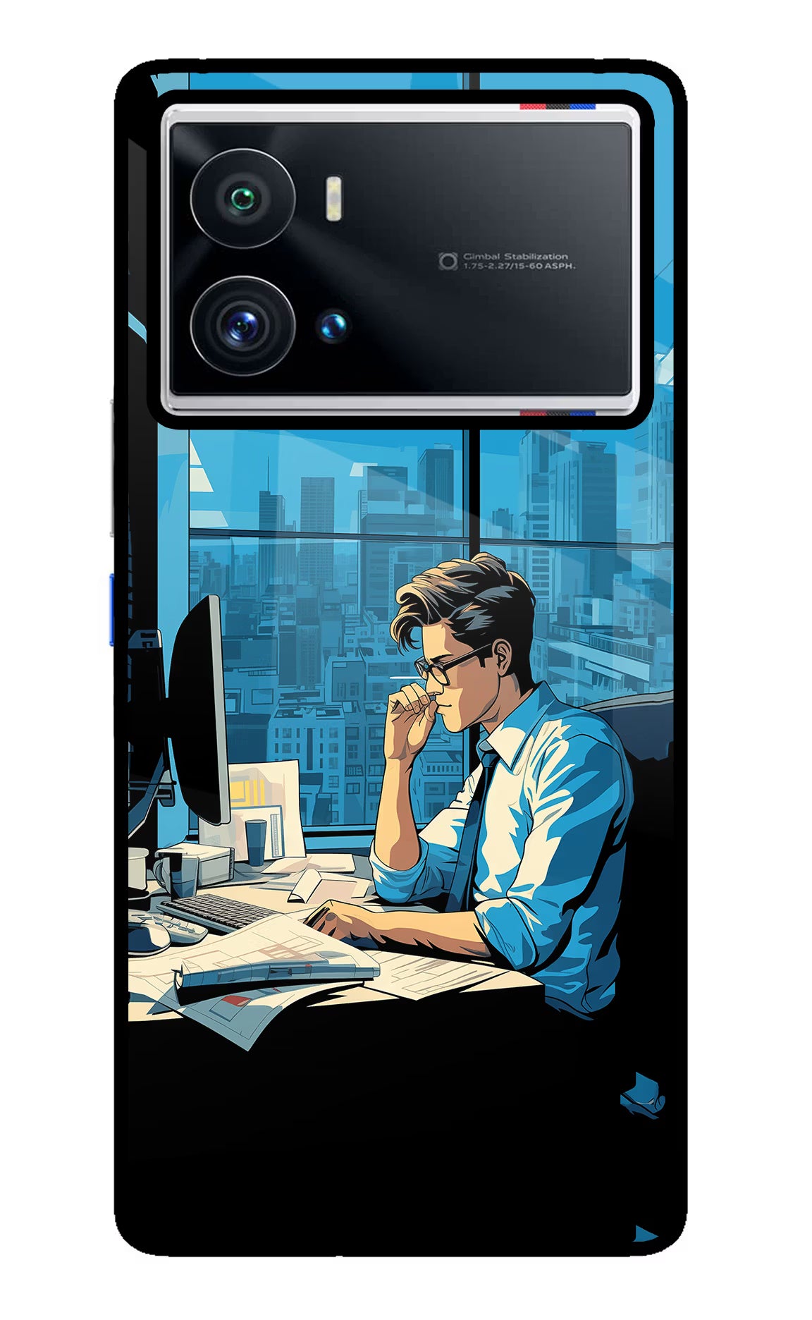 Focused Hustler (AI Generated) iQOO 9 Pro 5G Glass Case Back Cover by Casekaro