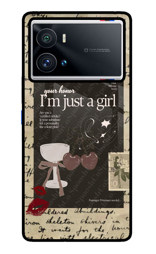 I am just a girl iQOO 9 Pro 5G Glass Case