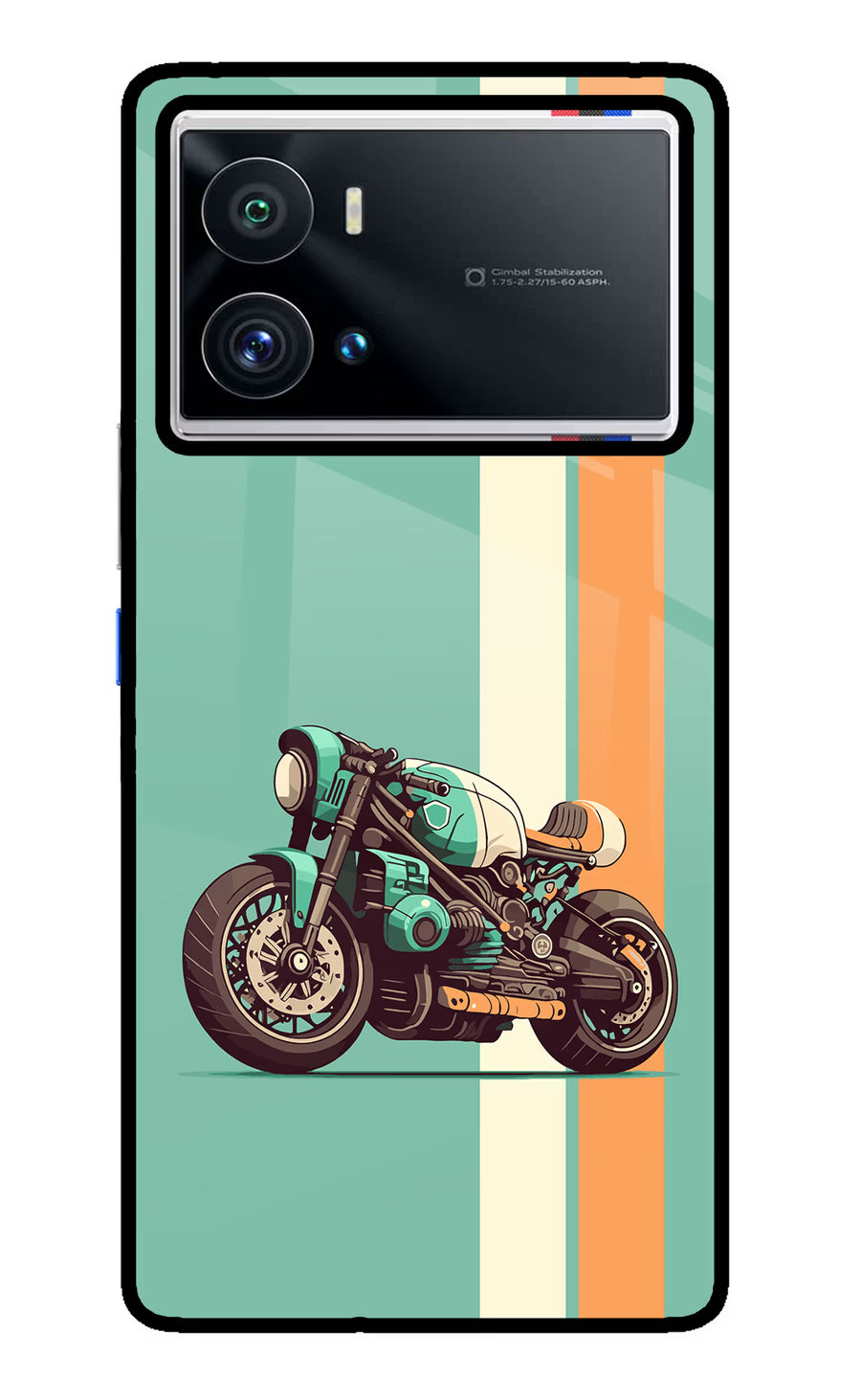 Striped Moto Drift iQOO 9 Pro 5G Back Cover, Glass case