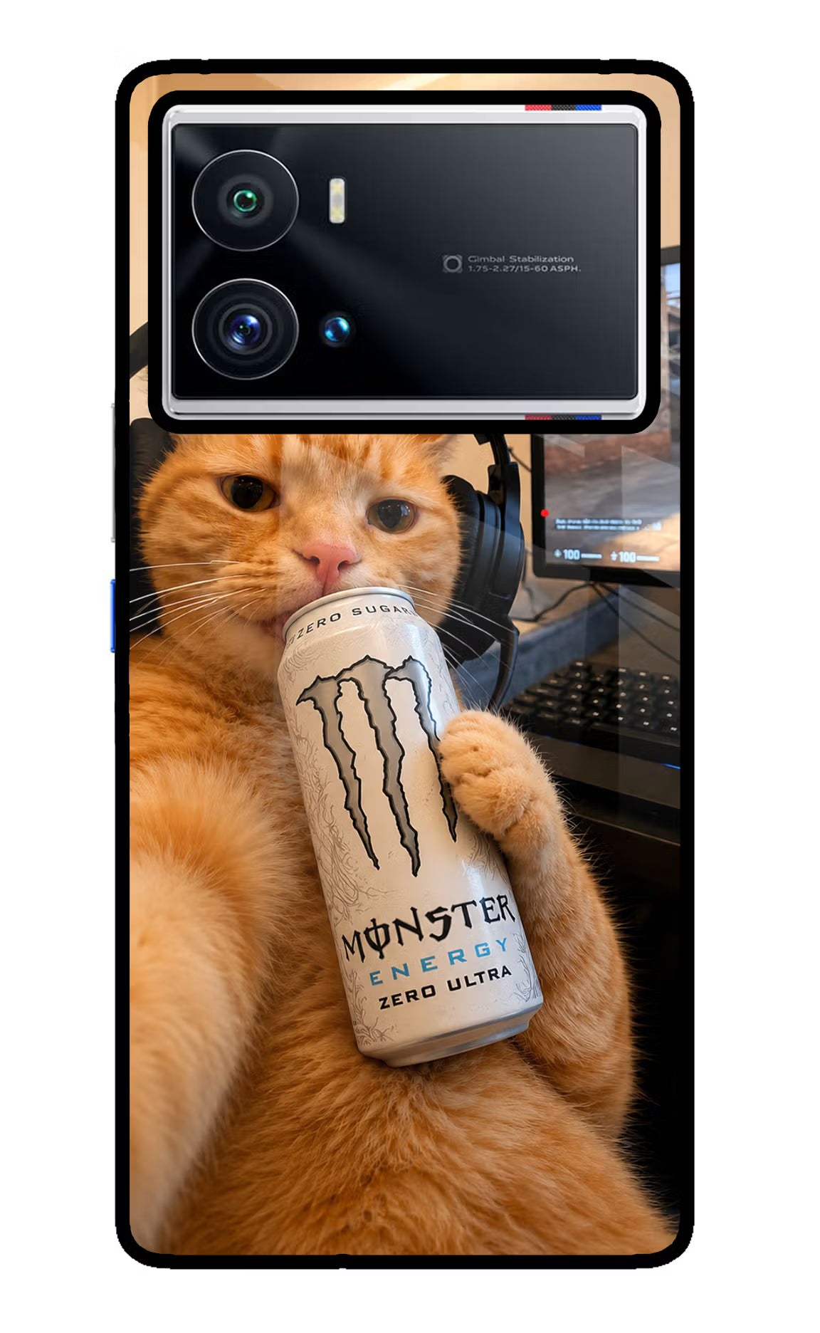 Gamer Cat Energy iQOO 9 Pro 5G Glass Case