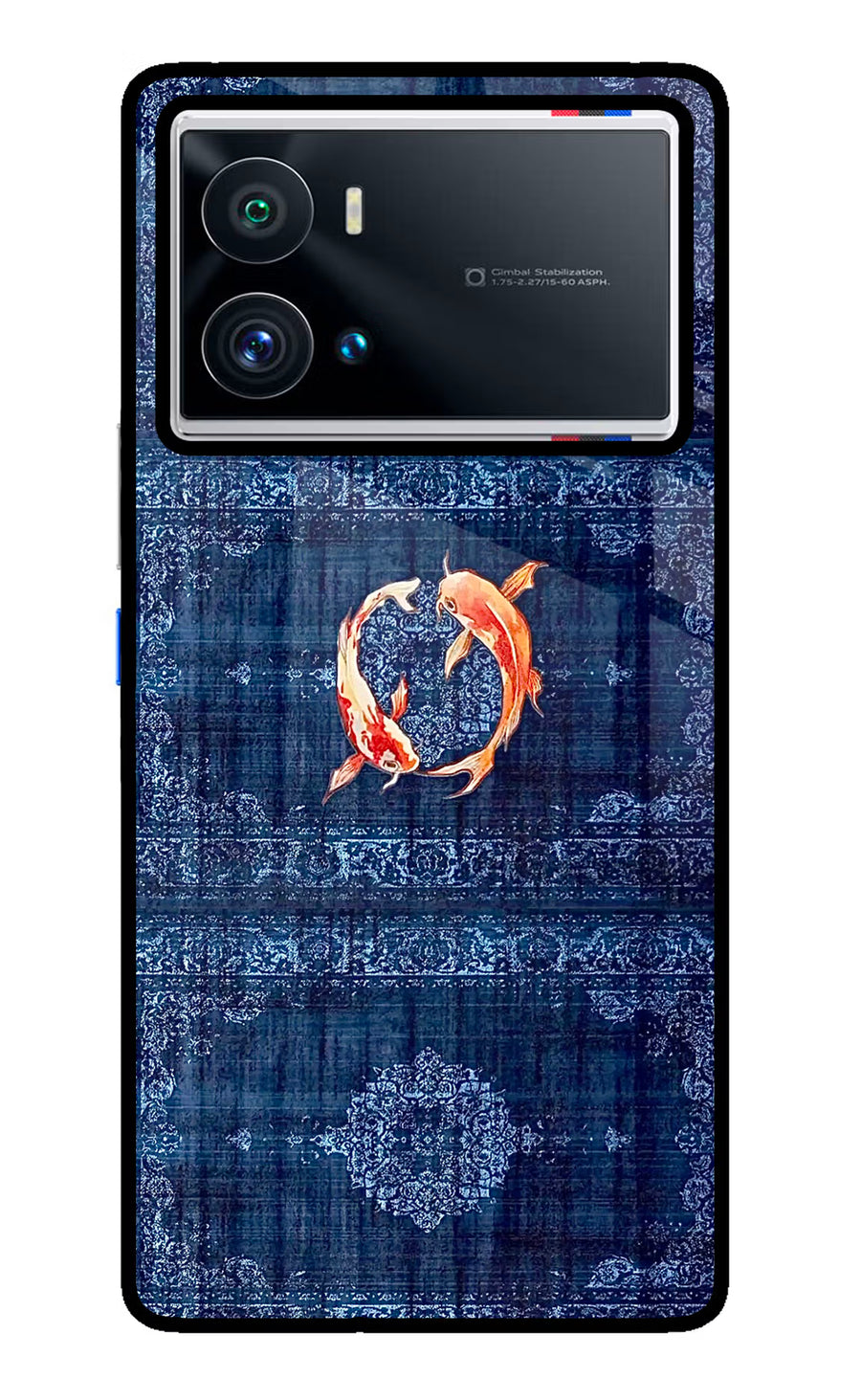 Koi Blue iQOO 9 Pro 5G Back Cover, Glass case