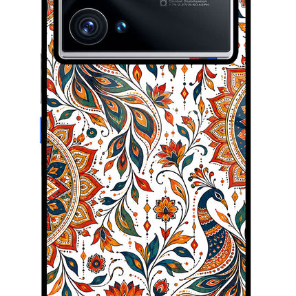 White Mayura iQOO 9 Pro 5G Glass Case