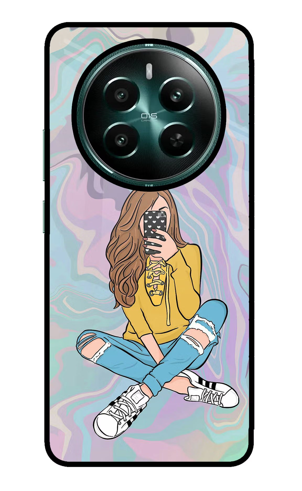 Selfie Girl Realme Narzo 70 5G/70 Pro 5G Glass Case Back Cover by Casekaro