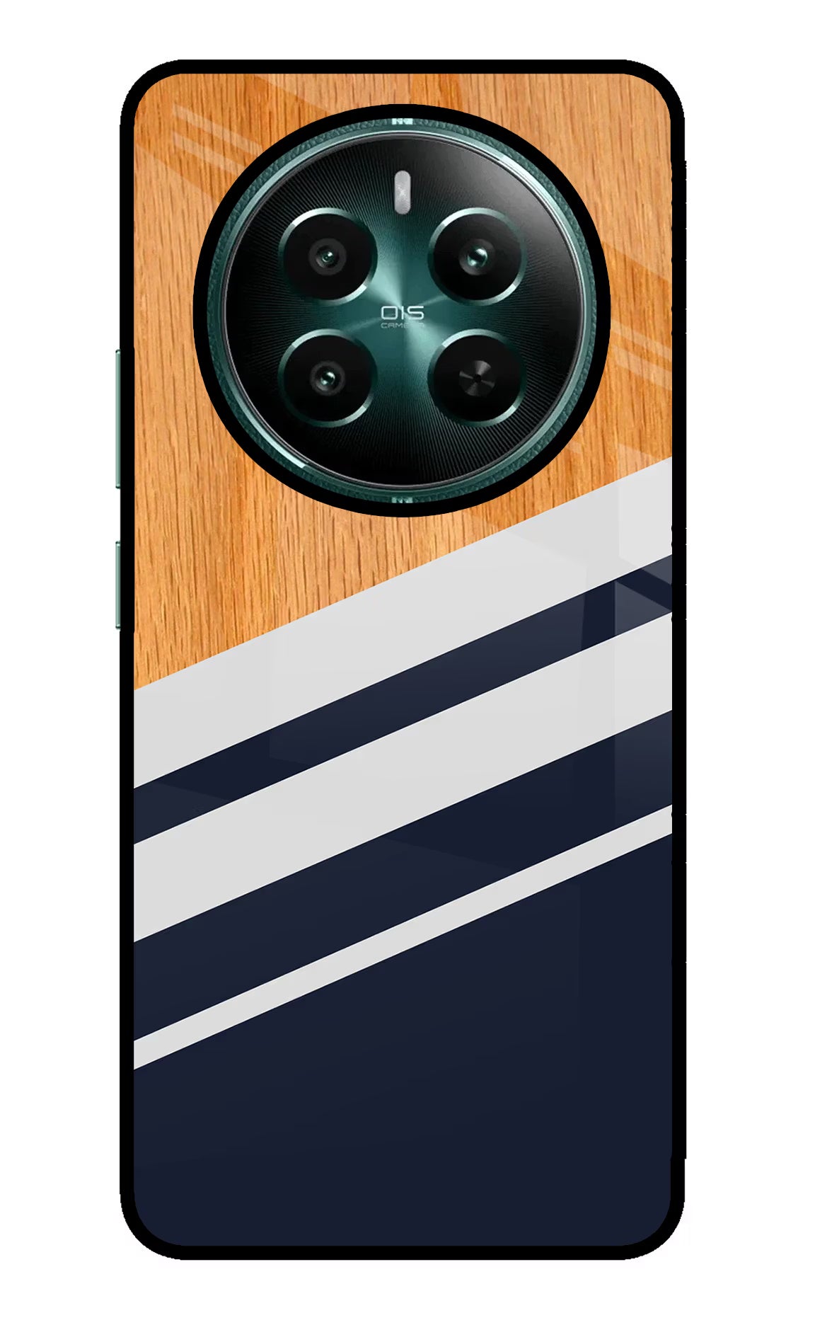 Blue and white wooden Realme Narzo 70 5G/70 Pro 5G Glass Case Back Cover by Casekaro