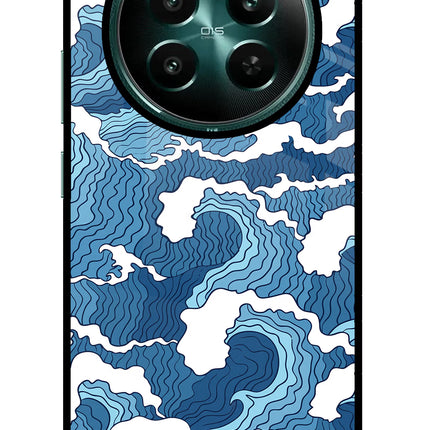 Blue Waves Realme Narzo 70 5G/70 Pro 5G Glass Case Back Cover by Casekaro