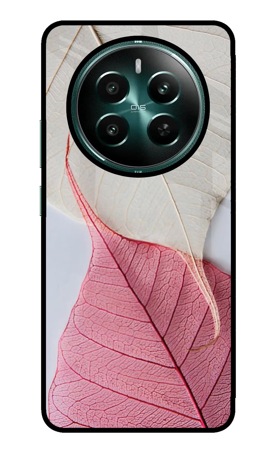 White Pink Leaf Realme Narzo 70 5G/70 Pro 5G Glass Case Back Cover by Casekaro