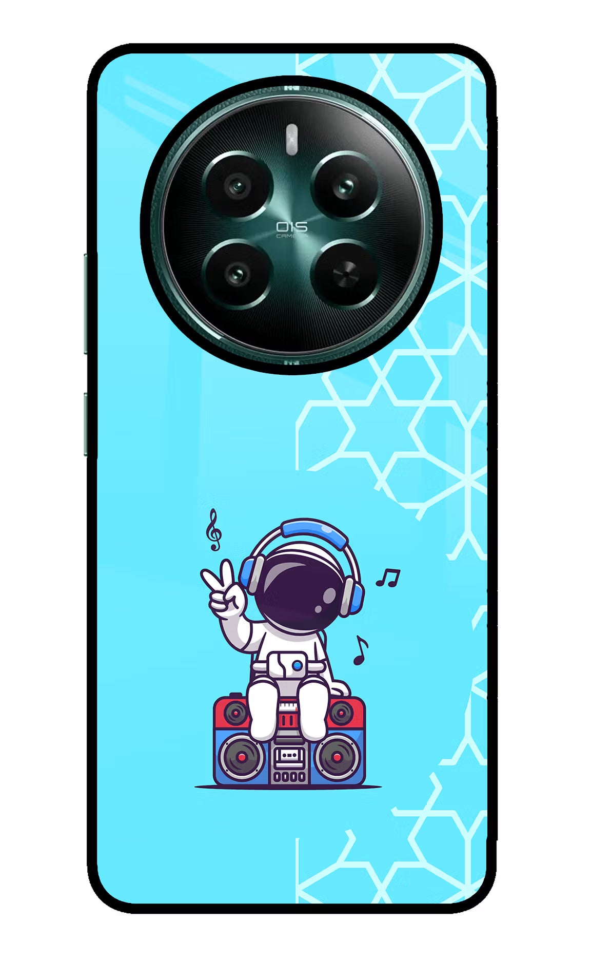 Cute Astronaut Chilling Realme Narzo 70 5G/70 Pro 5G Glass Case Back Cover by Casekaro