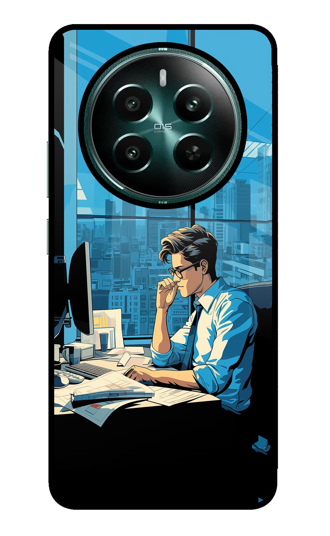 Focused Hustler (AI Generated) Realme Narzo 70 5G/70 Pro 5G Glass Case Back Cover by Casekaro