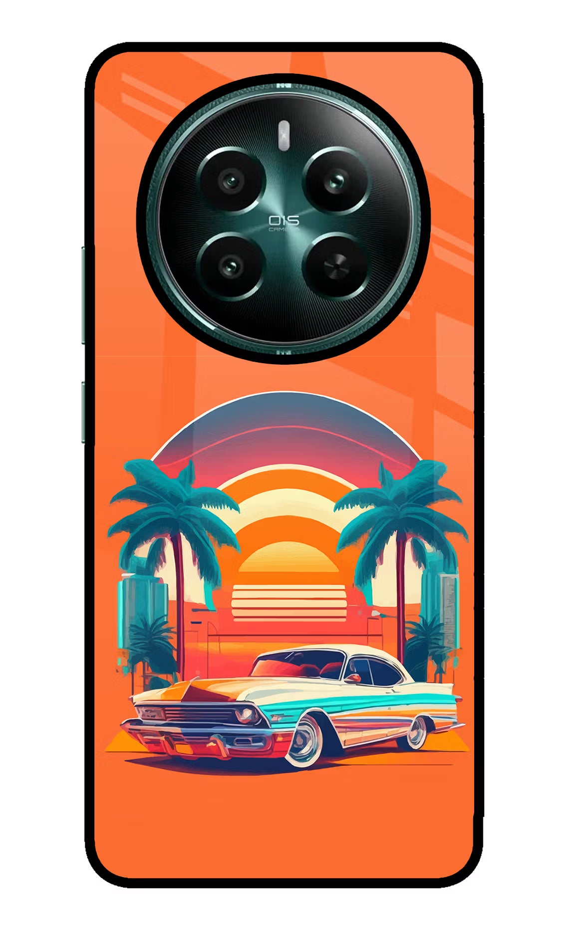 Palm Drive 80s Realme Narzo 70 5G/70 Pro 5G Glass Case Back Cover by Casekaro