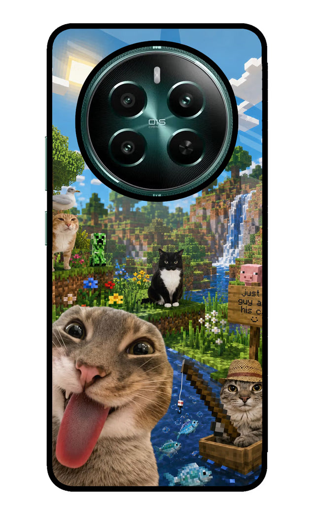 Minecraft Cat Chaos Realme Narzo 70 5G/70 Pro 5G Glass Case
