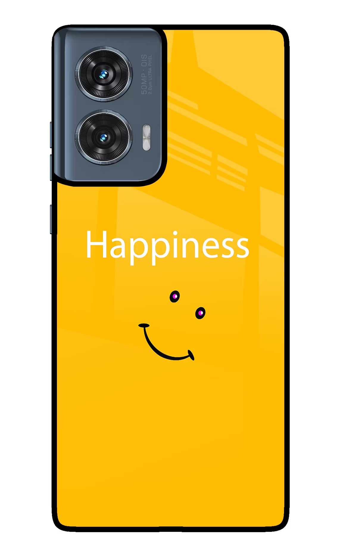 Happiness With Smiley Moto Edge 50 Fusion Glass Case Back Cover by Casekaro